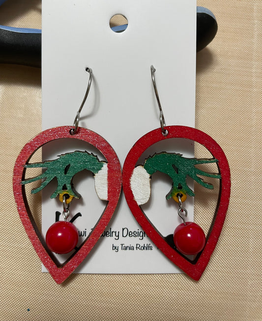 Grinch Christmas earrings