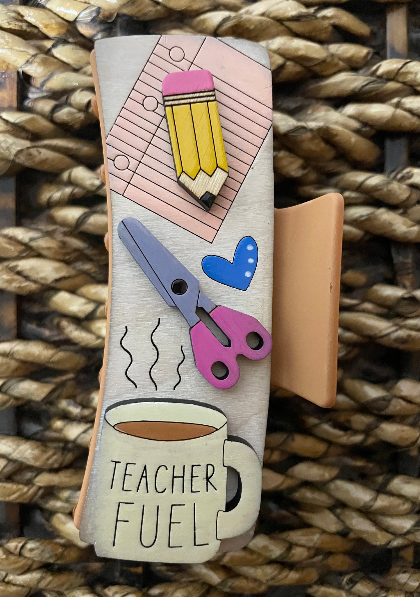 4" Teacher Fuel wooden claw clip