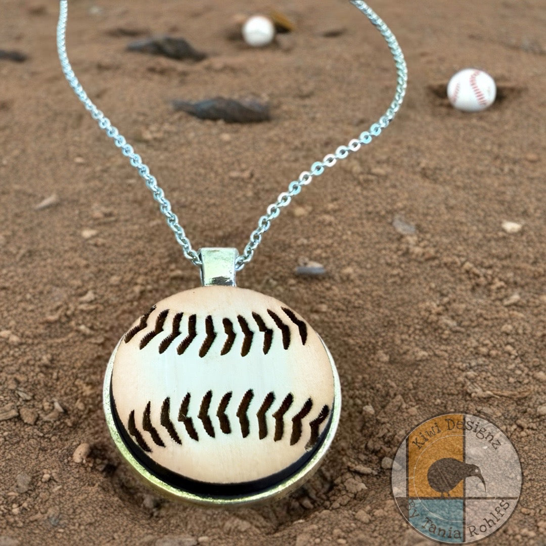 Baseball Pendant Necklace