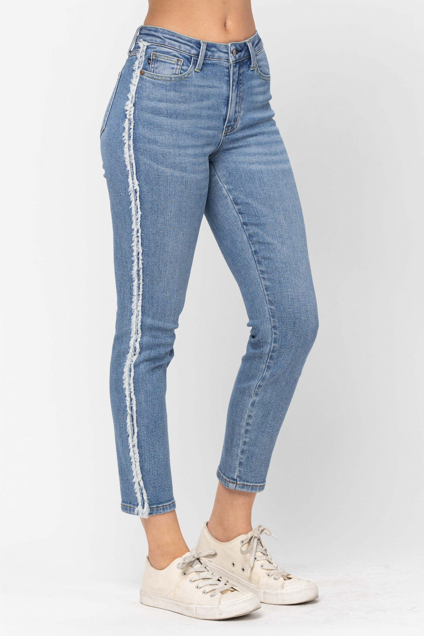 Judy Blue HW Side Fray Jeans