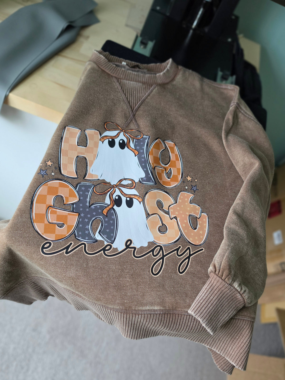 Holy Ghost Energy on Acid Washed Pullover