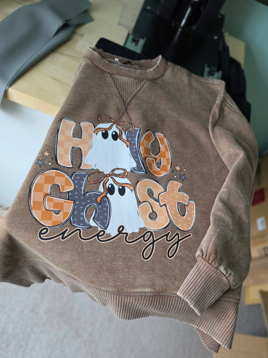 Holy Ghost Energy on Acid Washed Pullover