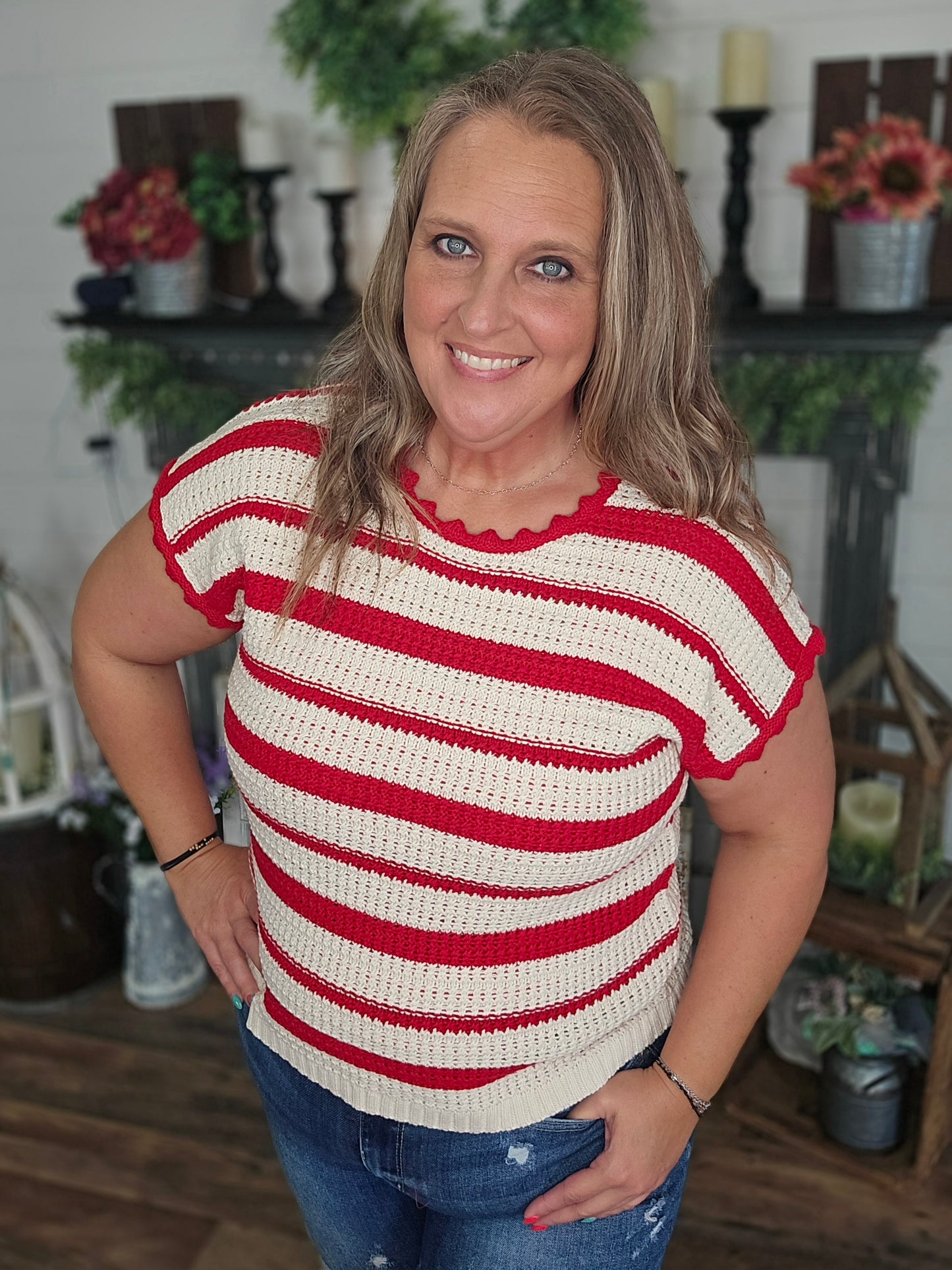 Fun for the Fourth Sleeveless Sweater