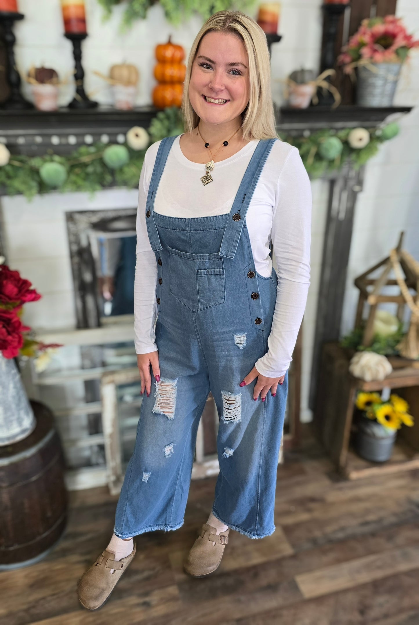 Vintage Denim Wide Leg Jumpsuit