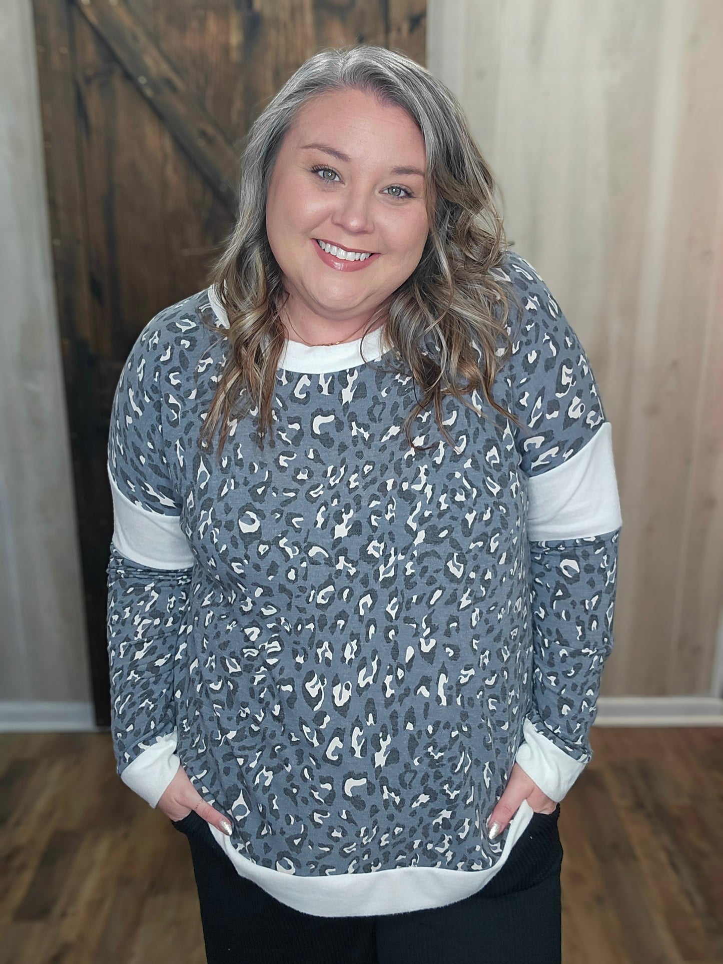 Leaving Me Spotted Leopard Sweatshirt