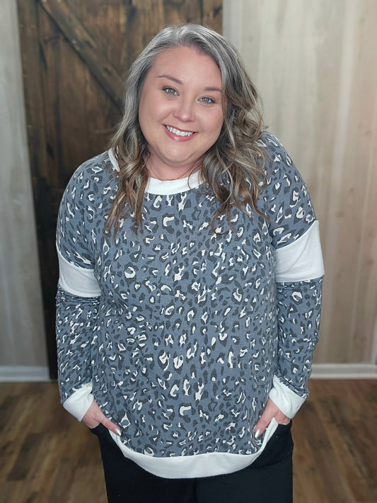 Leaving Me Spotted Leopard Sweatshirt