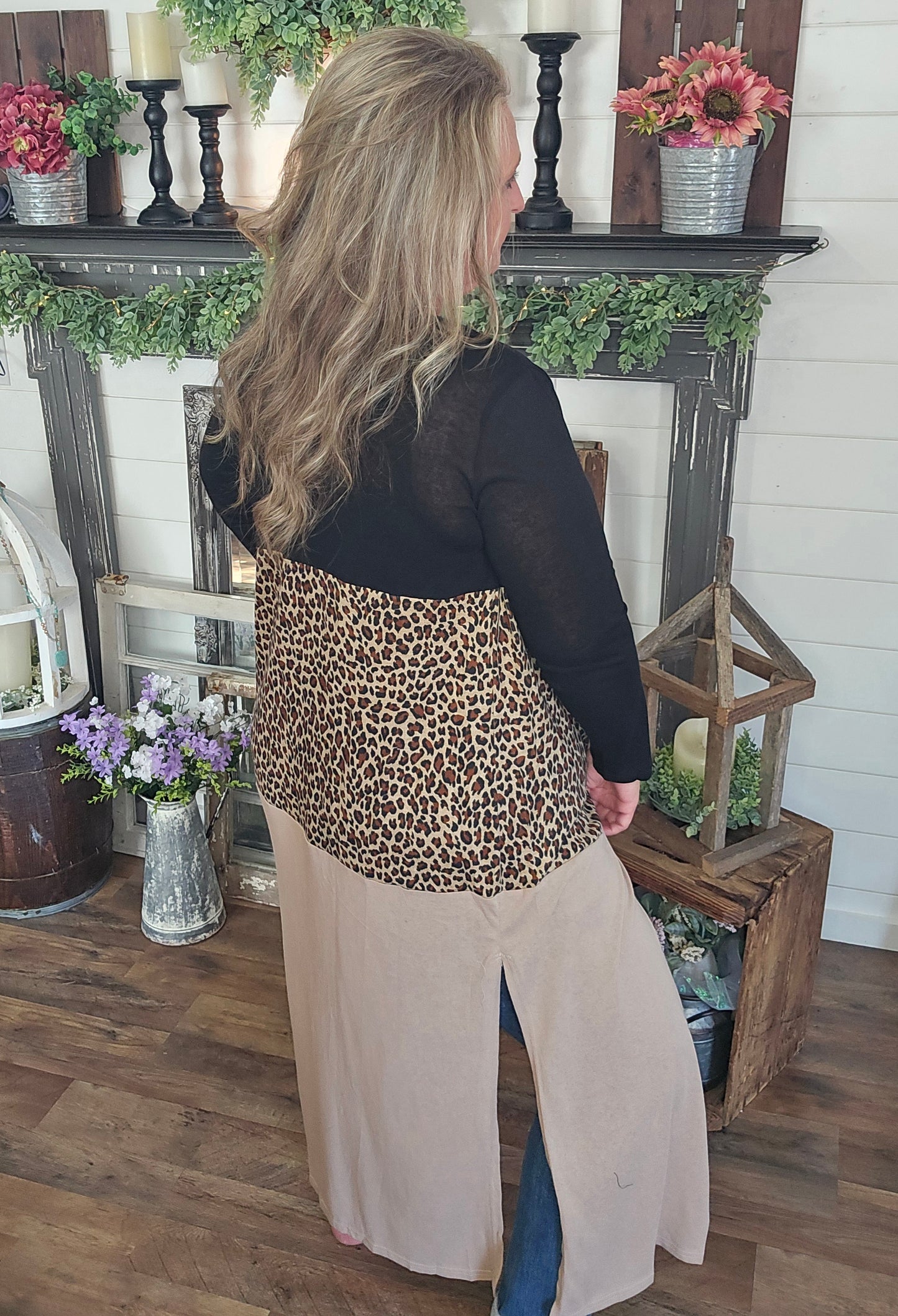 Cheetah Blocked Colored Cardigan