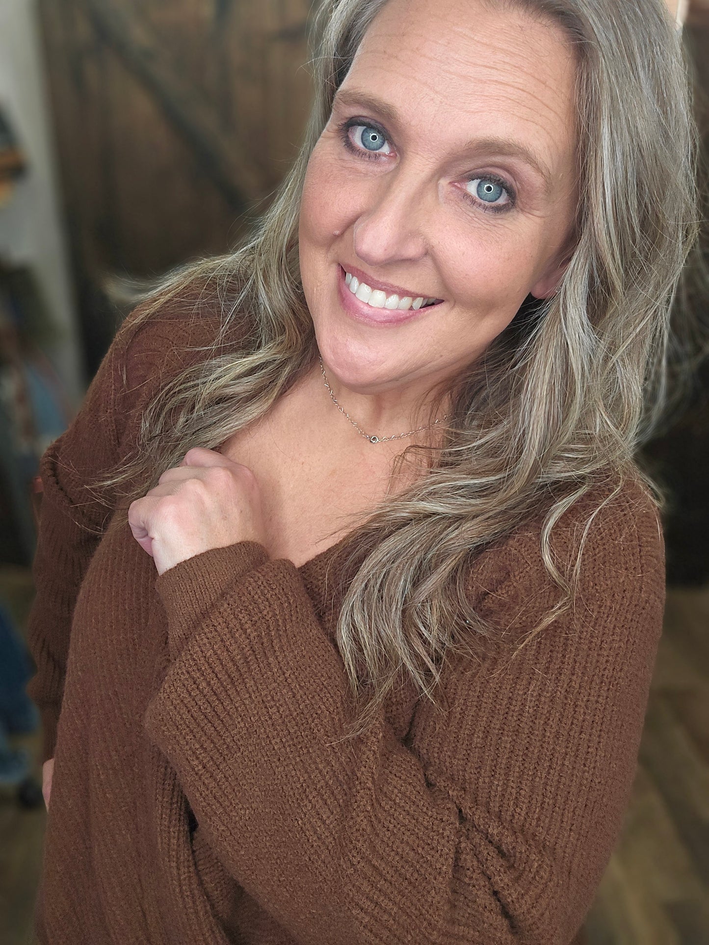 Tania Twisted Front Sweater