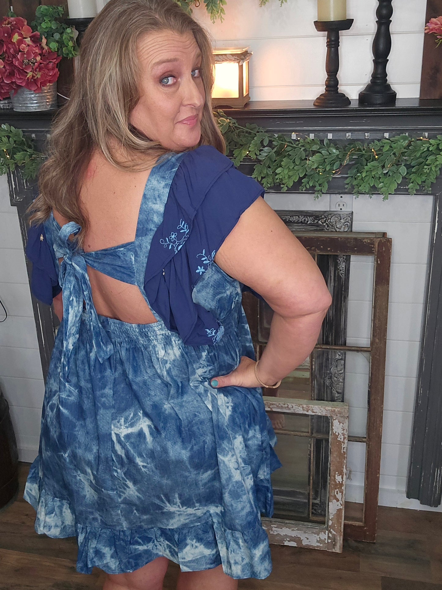 Floral Denim Dress