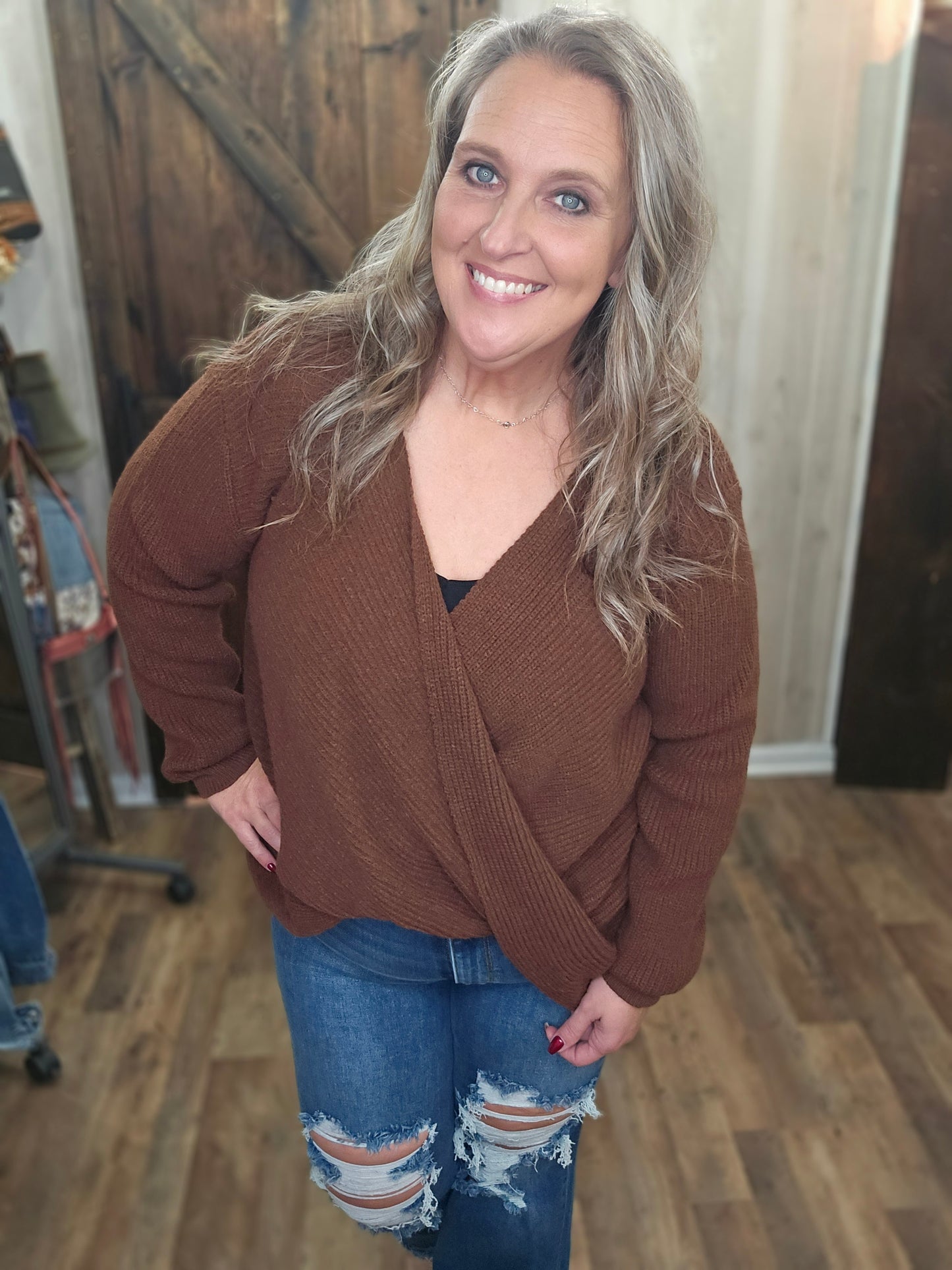 Tania Twisted Front Sweater