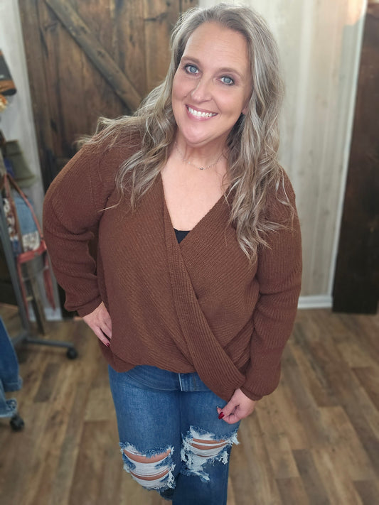 Tania Twisted Front Sweater