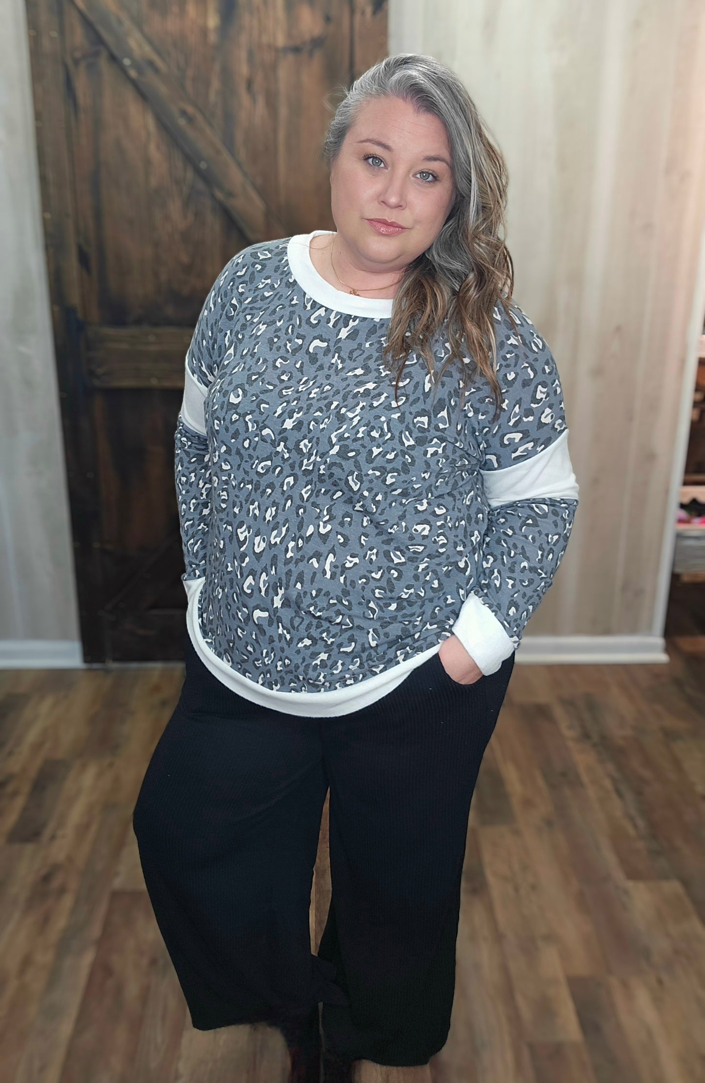Ribbed Knit Wide Leg Pants