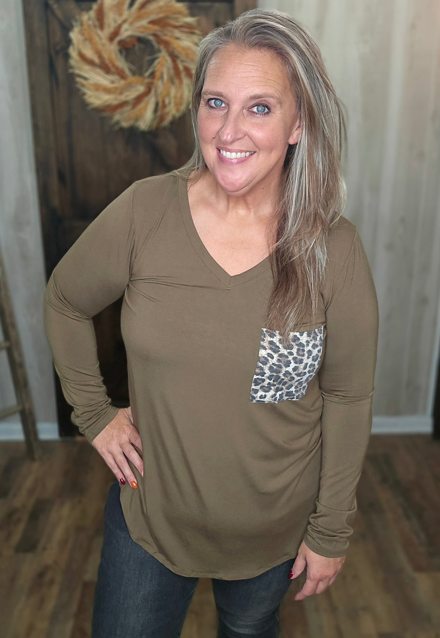 Leopard Pocket Top