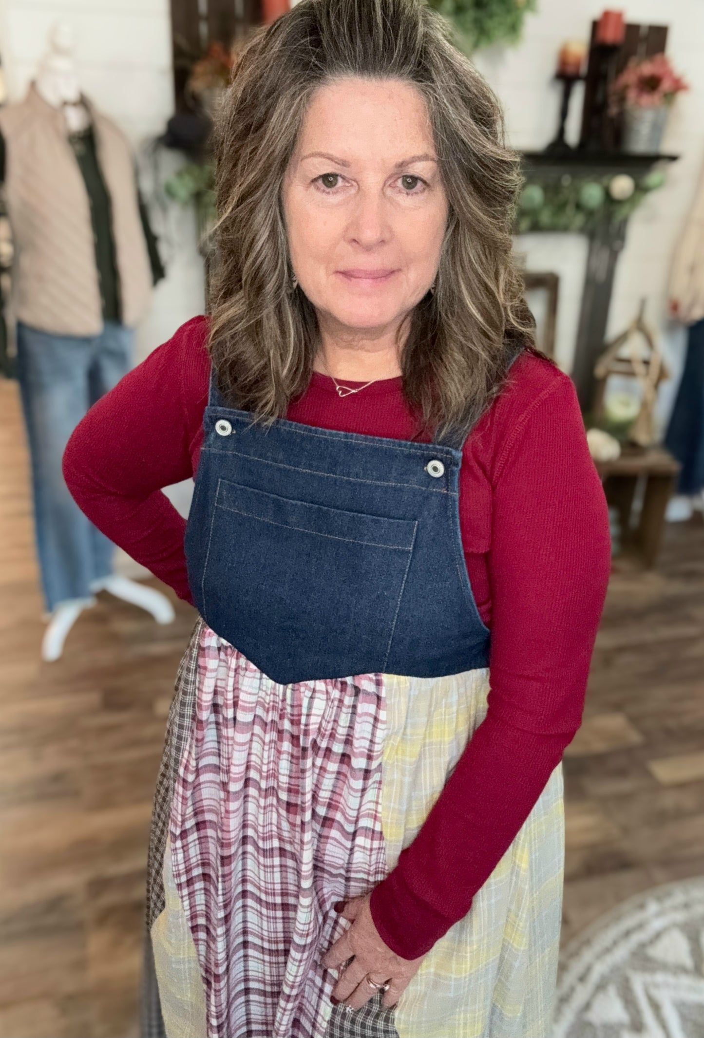 Patchwork Overall Dress