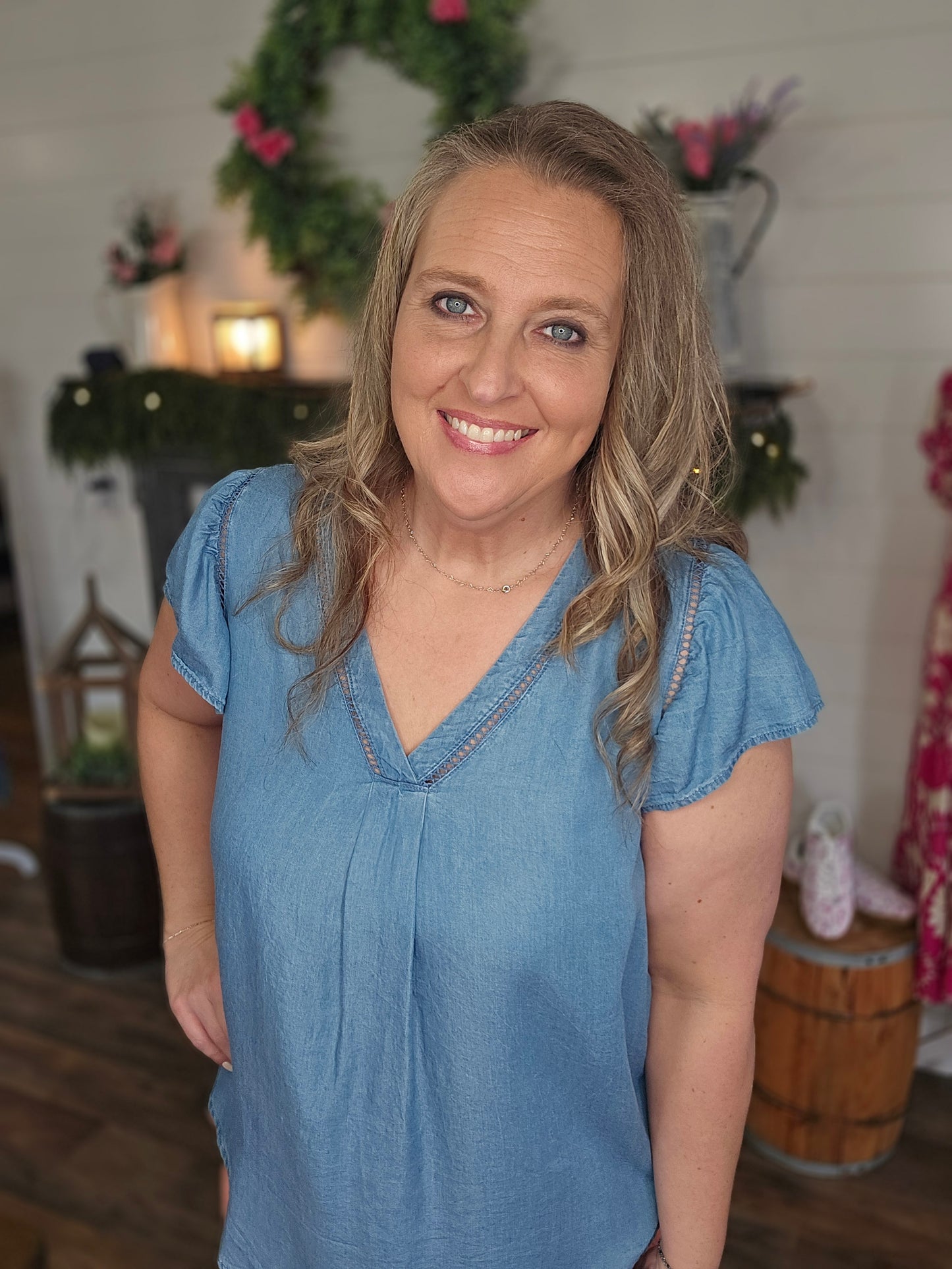 Betsy Button Back Top