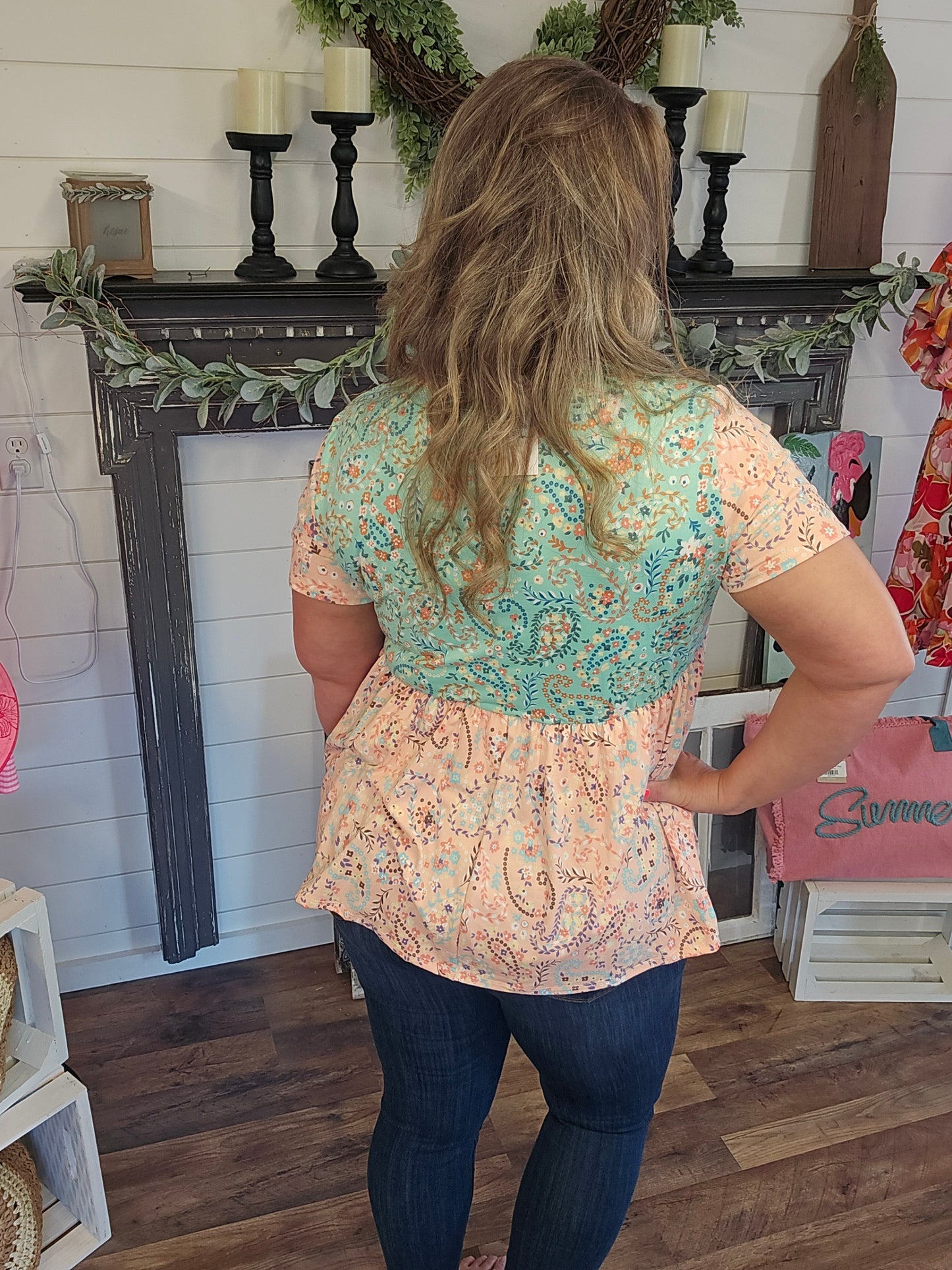 Paisley Floral Babydoll Top