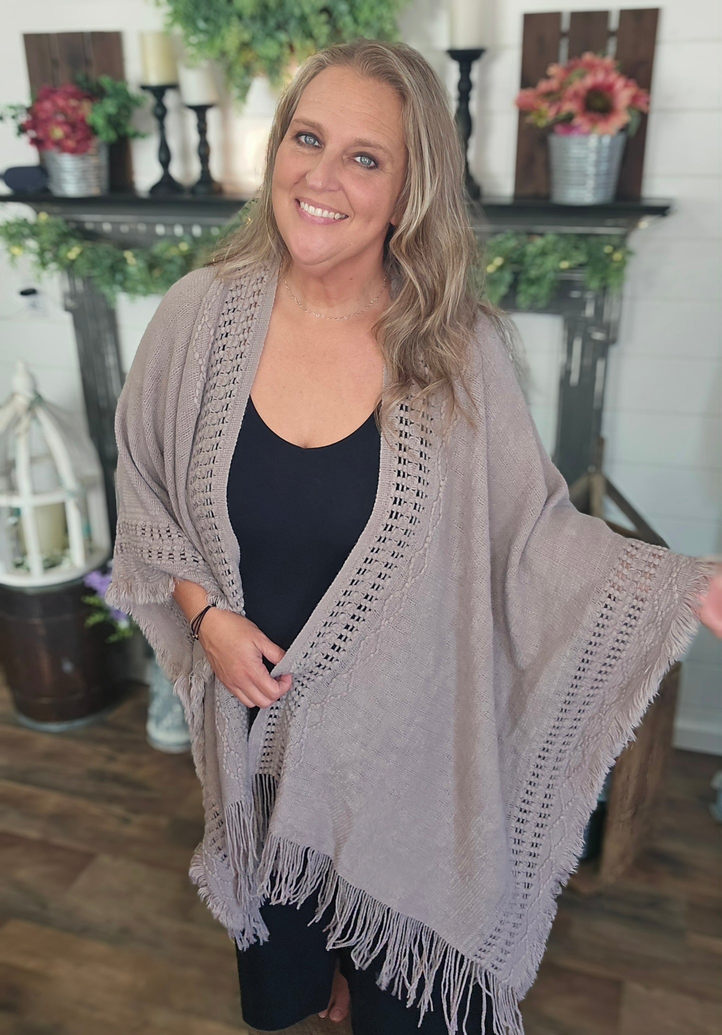 Boho Frayed Border Kimono 2