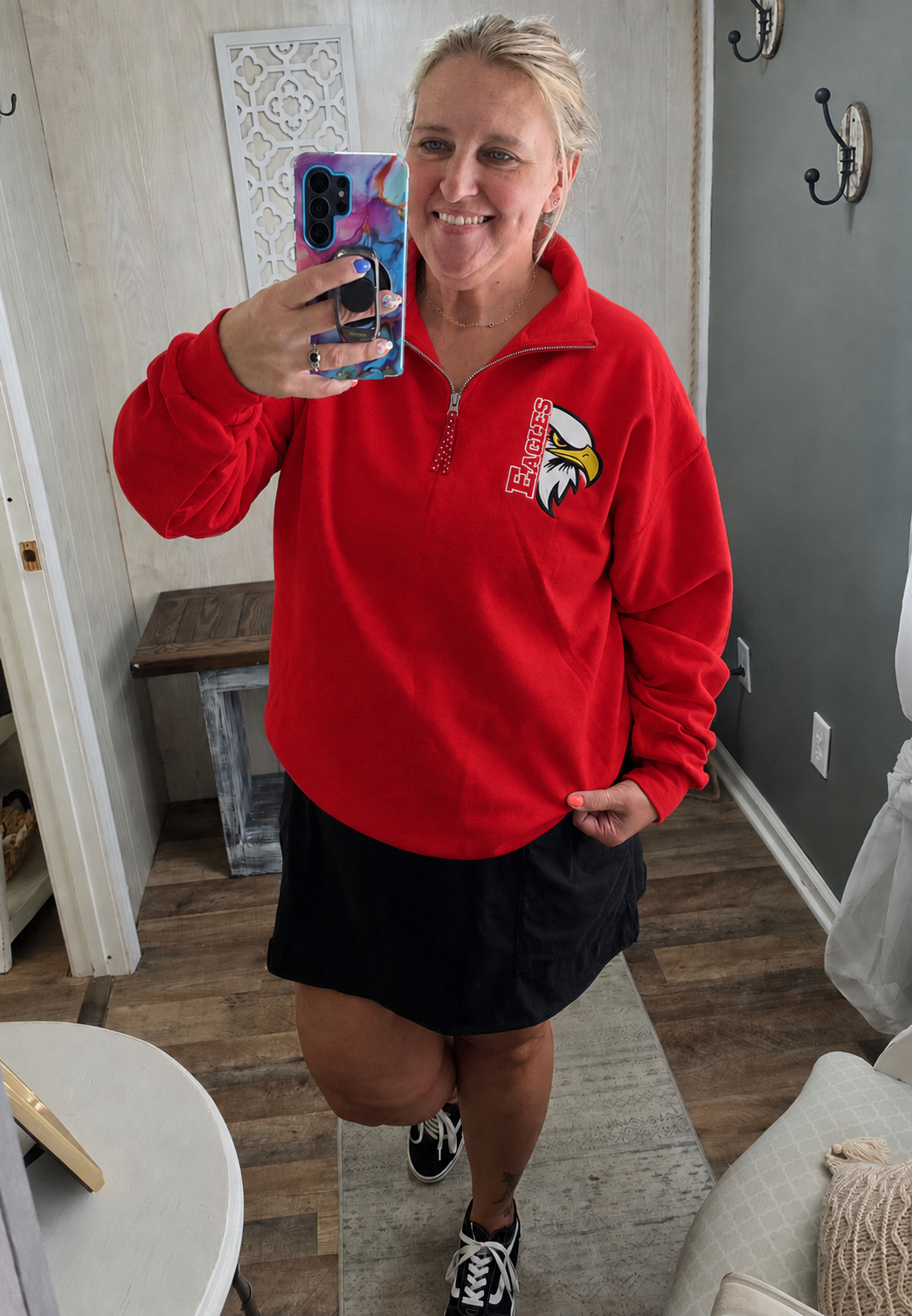 PRE-ORDER - Sewing Memories EAGLES Quarter Zip Crewneck
