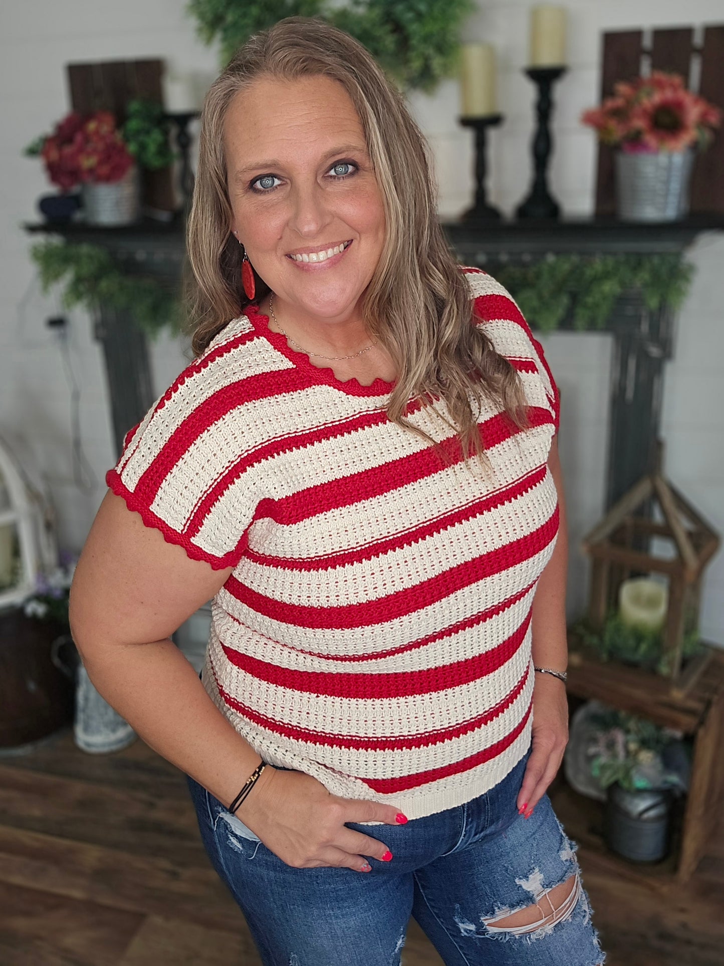 Fun for the Fourth Sleeveless Sweater
