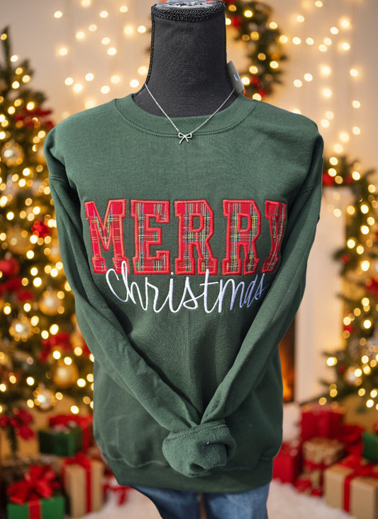 Merry Christmas Embroidered Sweatshirts
