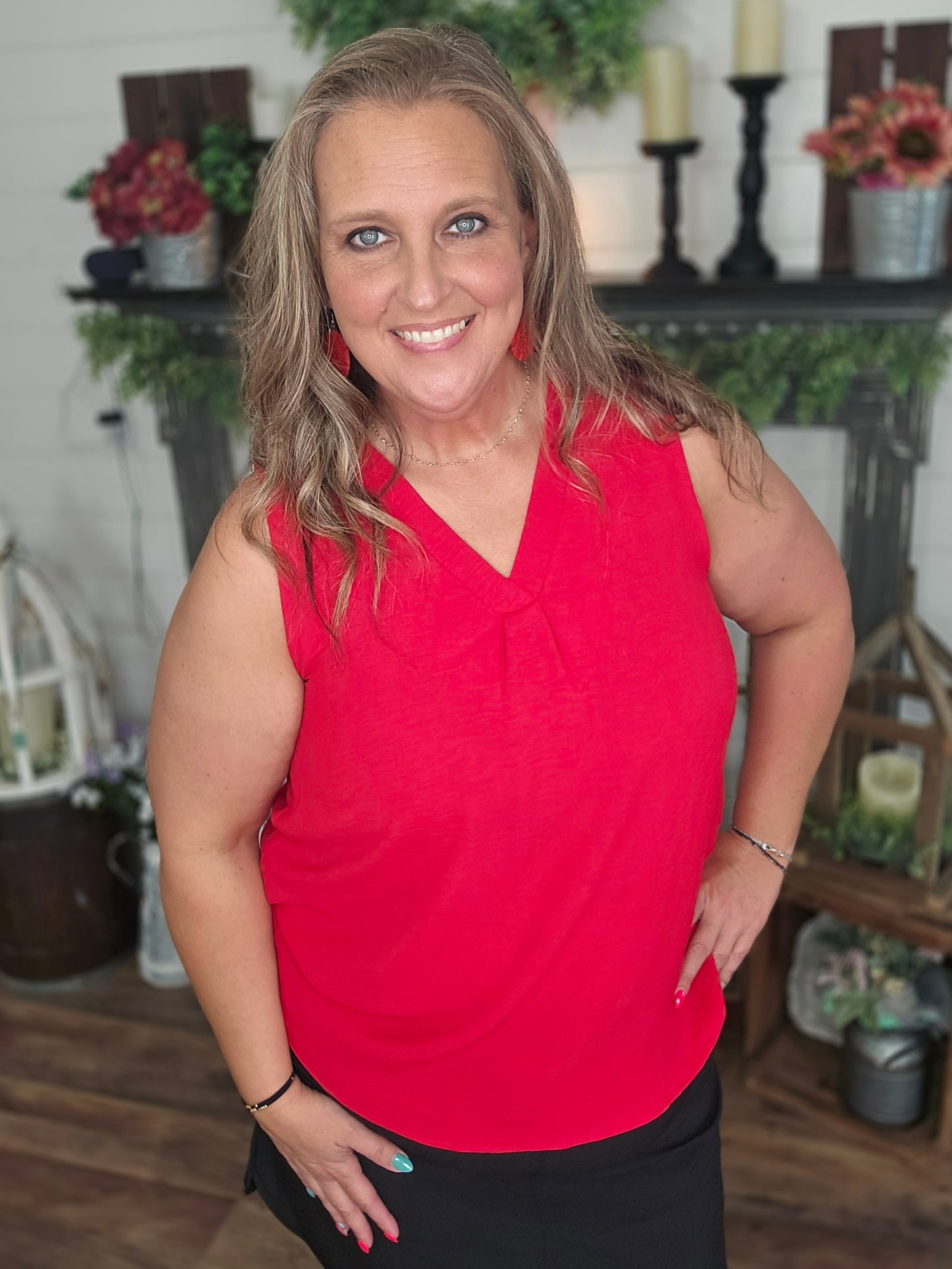 Pleat Front Tank Top