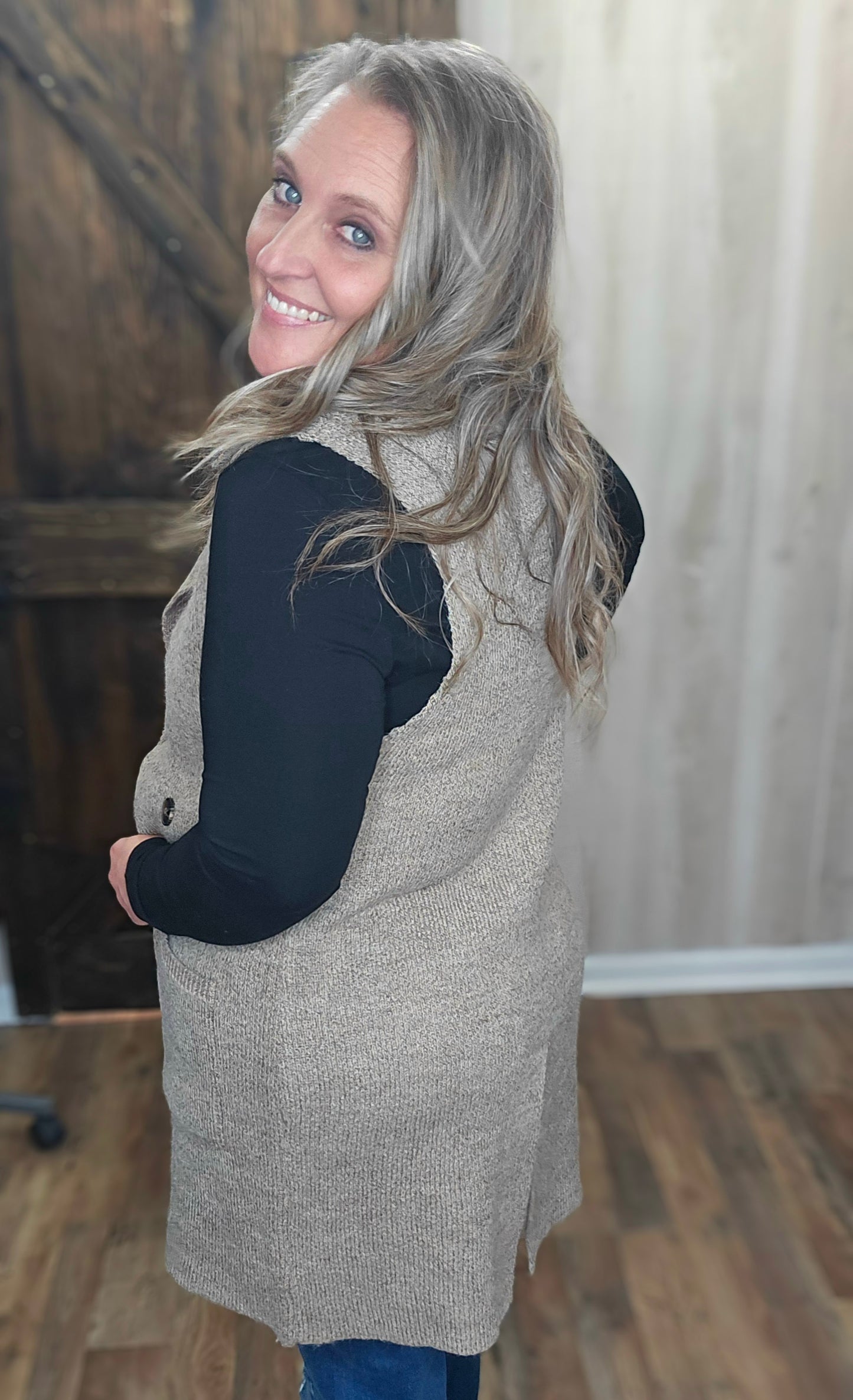 Samantha Sleeveless Long Sweater Vest