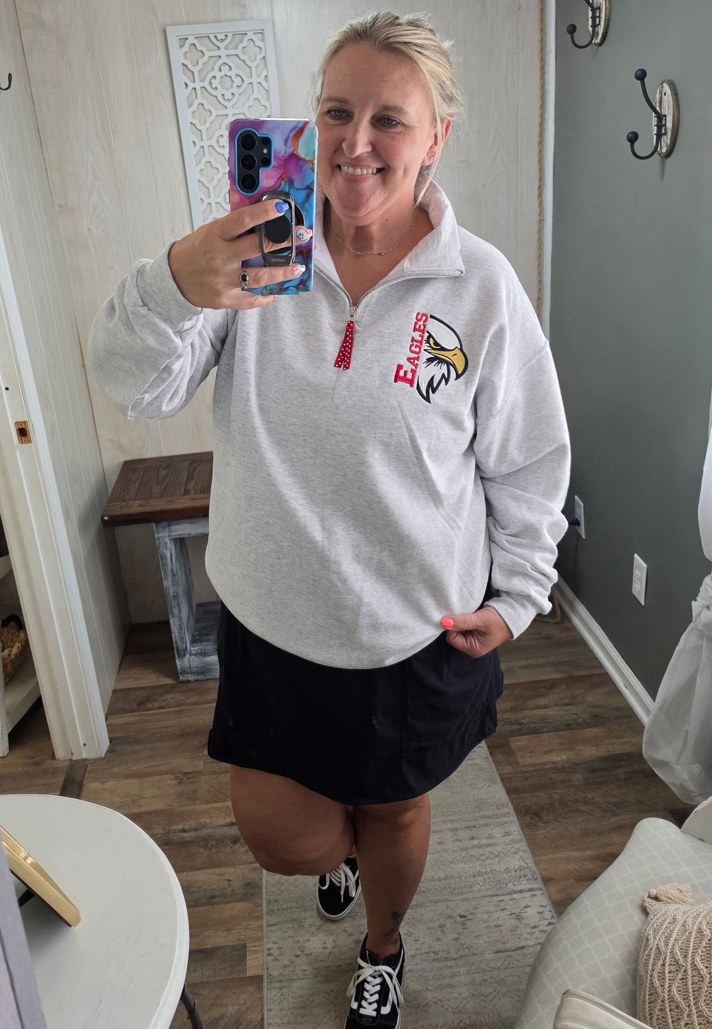 PRE-ORDER - Sewing Memories EAGLES Quarter Zip Crewneck