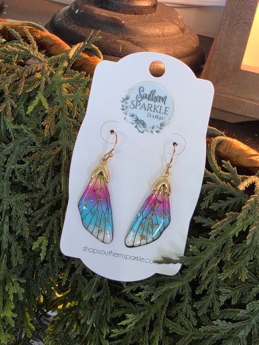 SSB Colorful Butterfly Wing Earrings