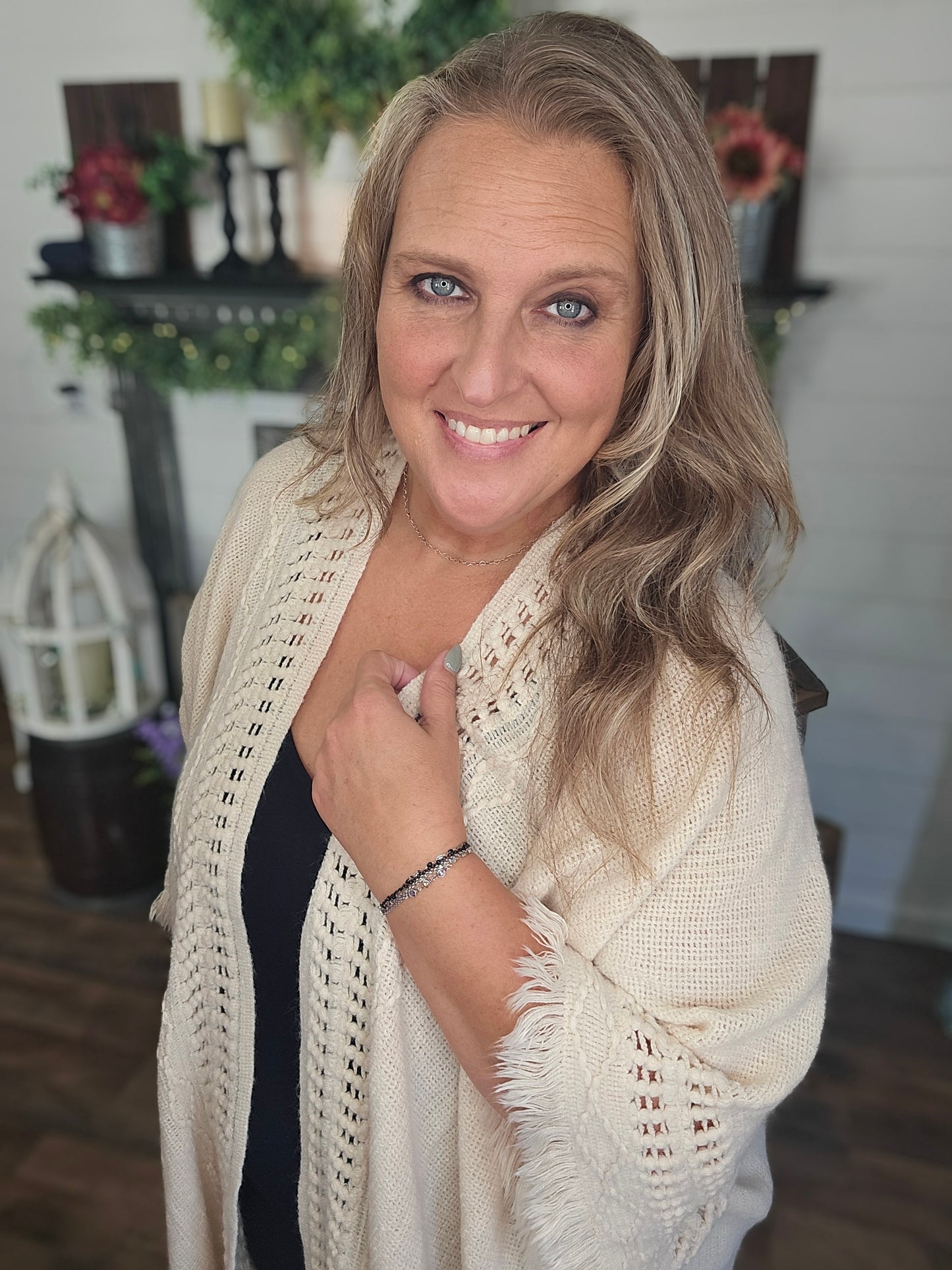 Boho Frayed Border Kimono 2