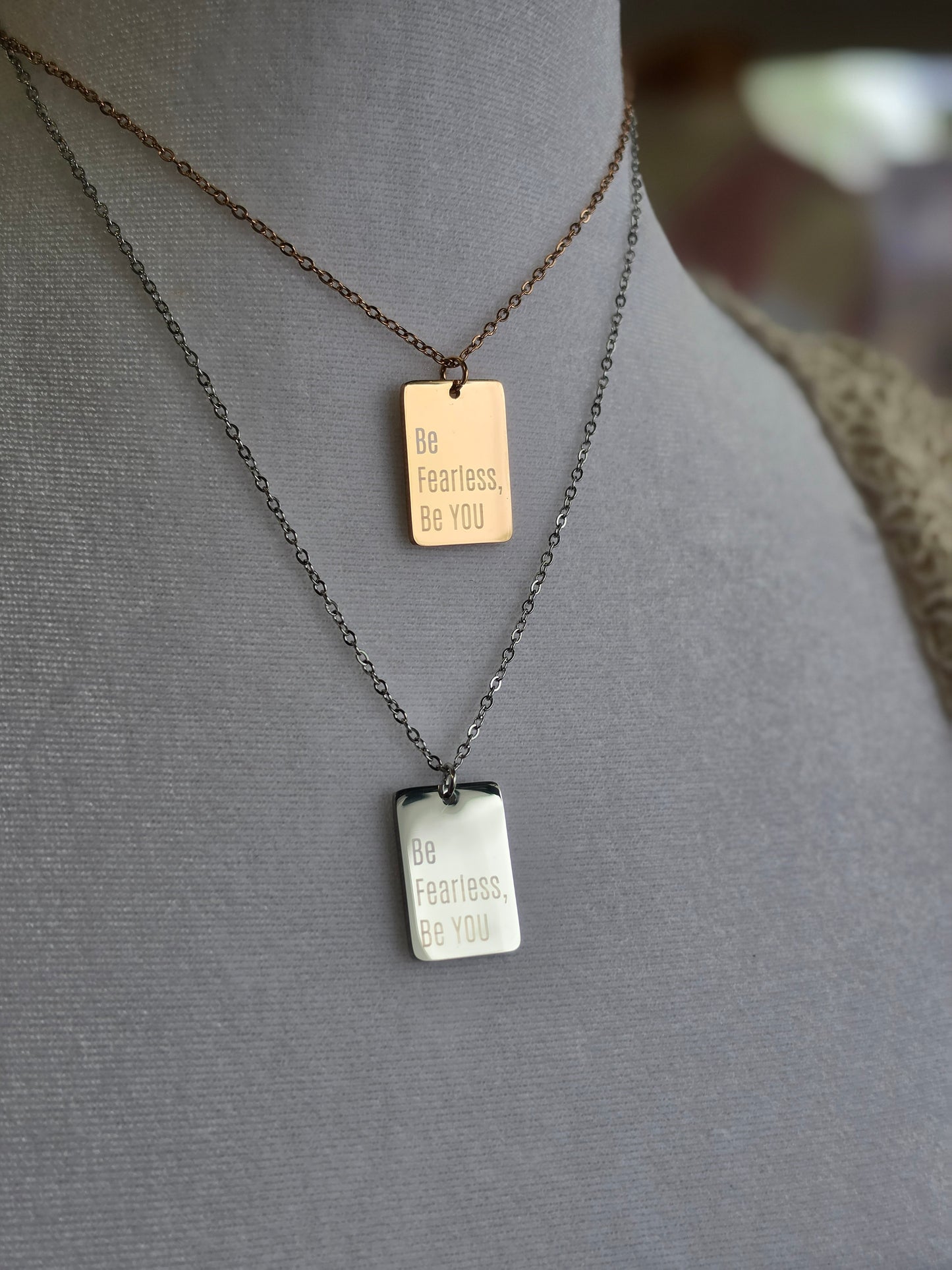 Be Fearless, Be You Engraved Necklace