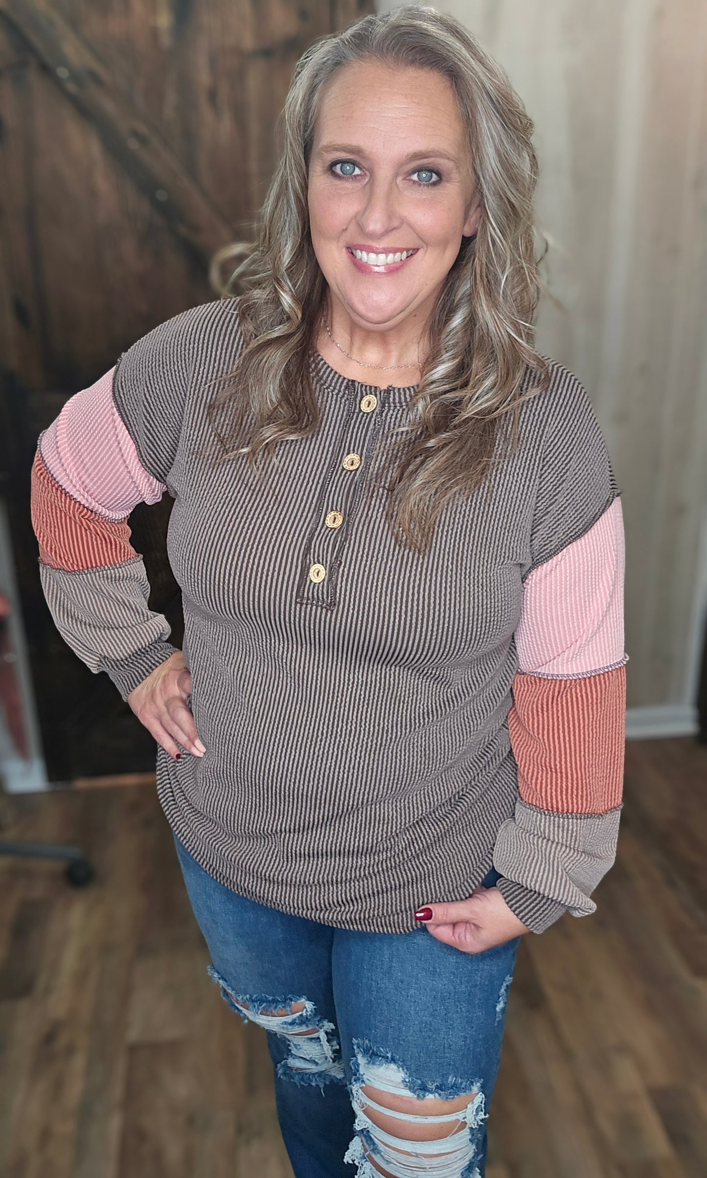 Cassidy Color Blocked Ribbed Top