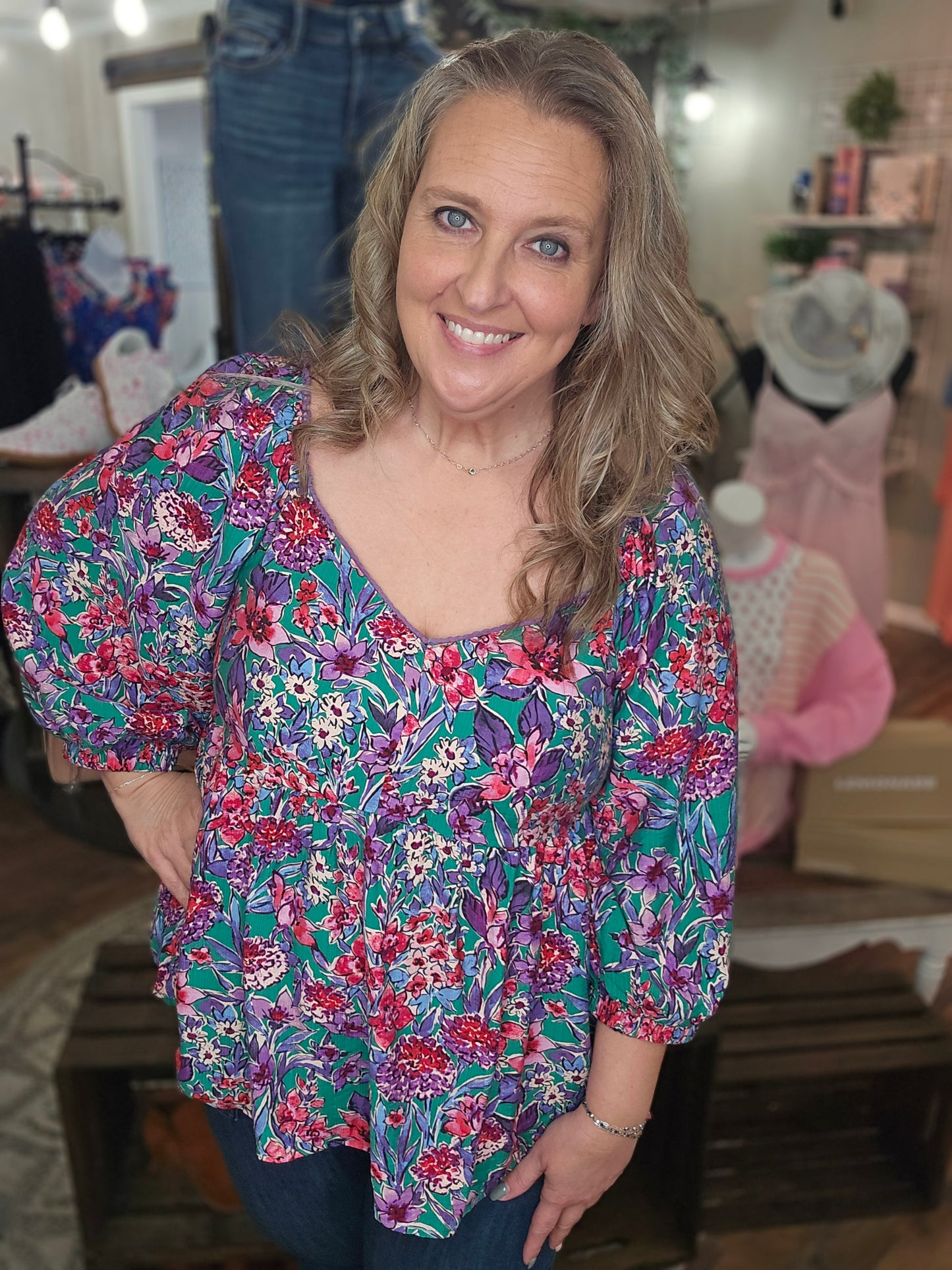 Mandy Sweetheart Neck Blouse
