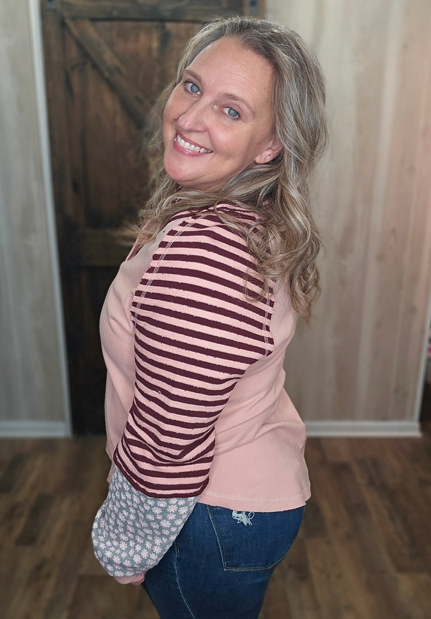 Fannie Floral and Striped Top