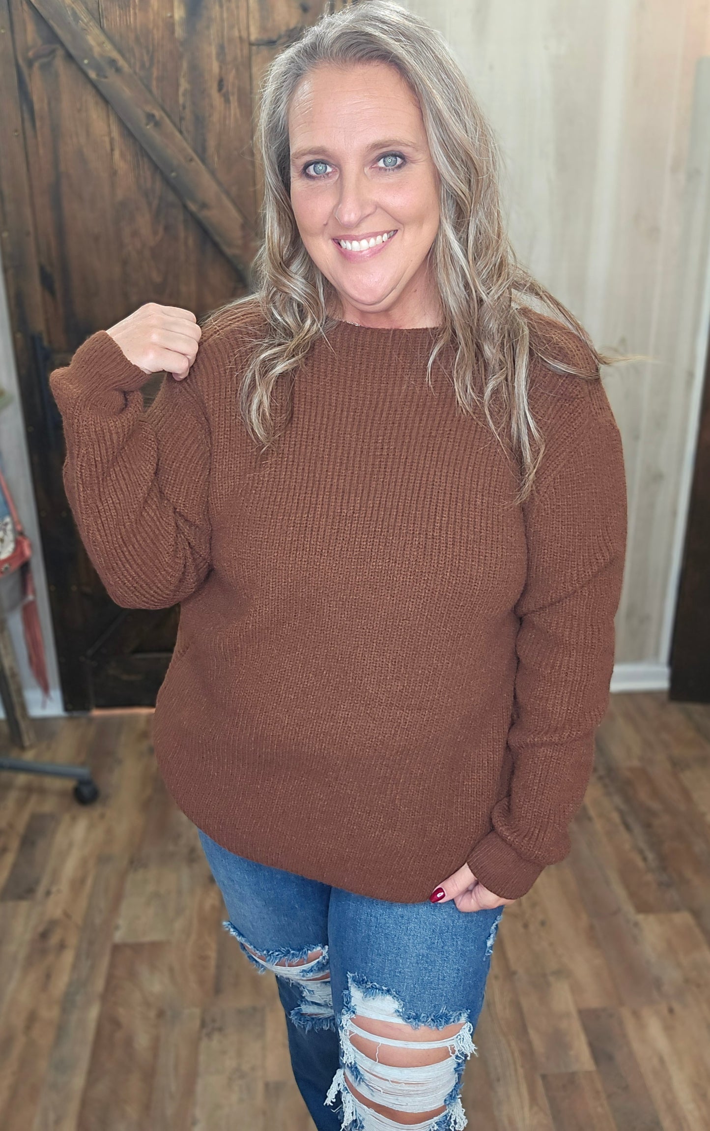 Tania Twisted Front Sweater