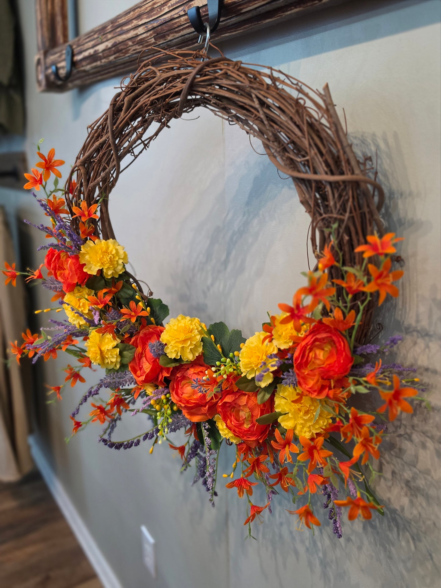 Summer Burst Grapevine Wreath