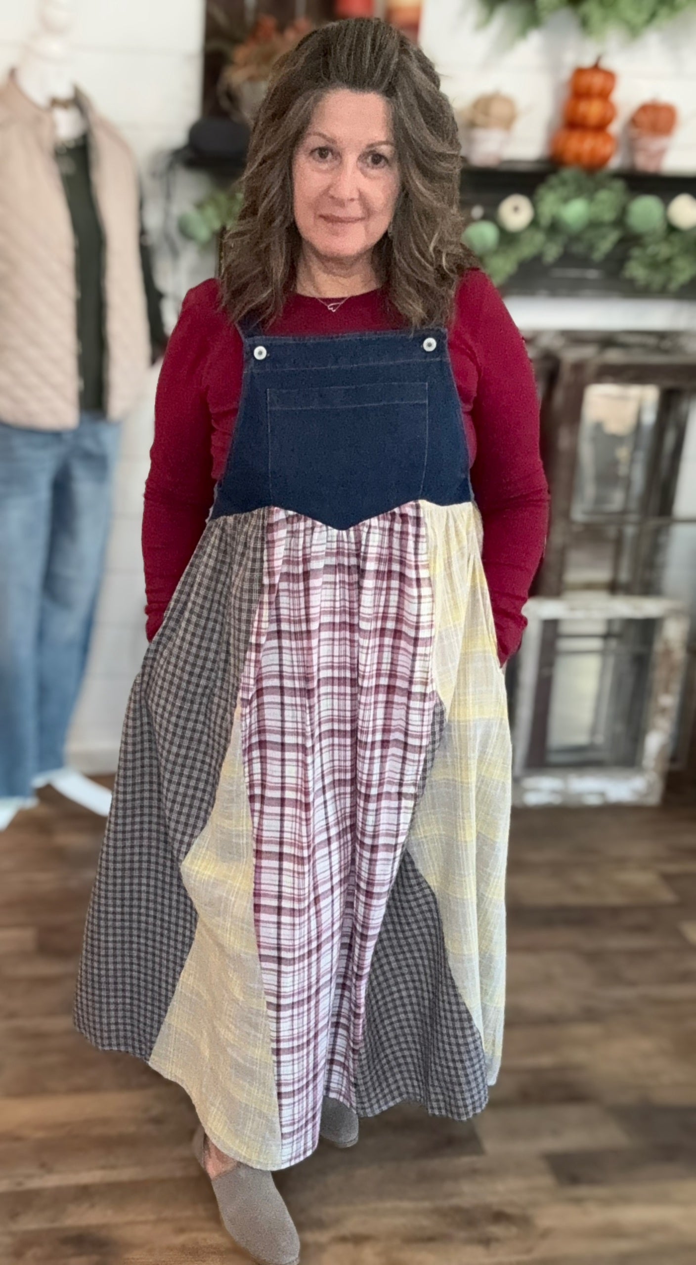 Patchwork Overall Dress