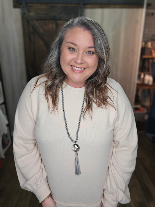 Simple Cutout Knit Top