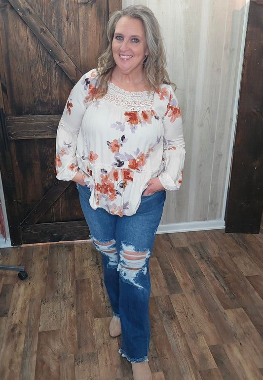 Judy Blue MR Distressed Dad Jeans