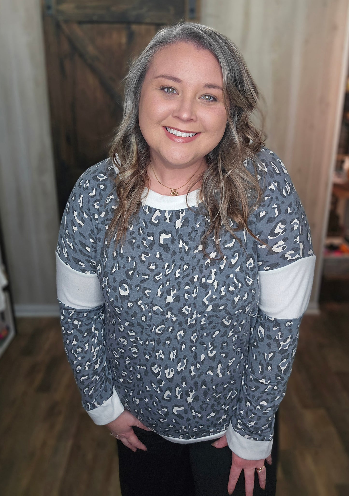 Leaving Me Spotted Leopard Sweatshirt