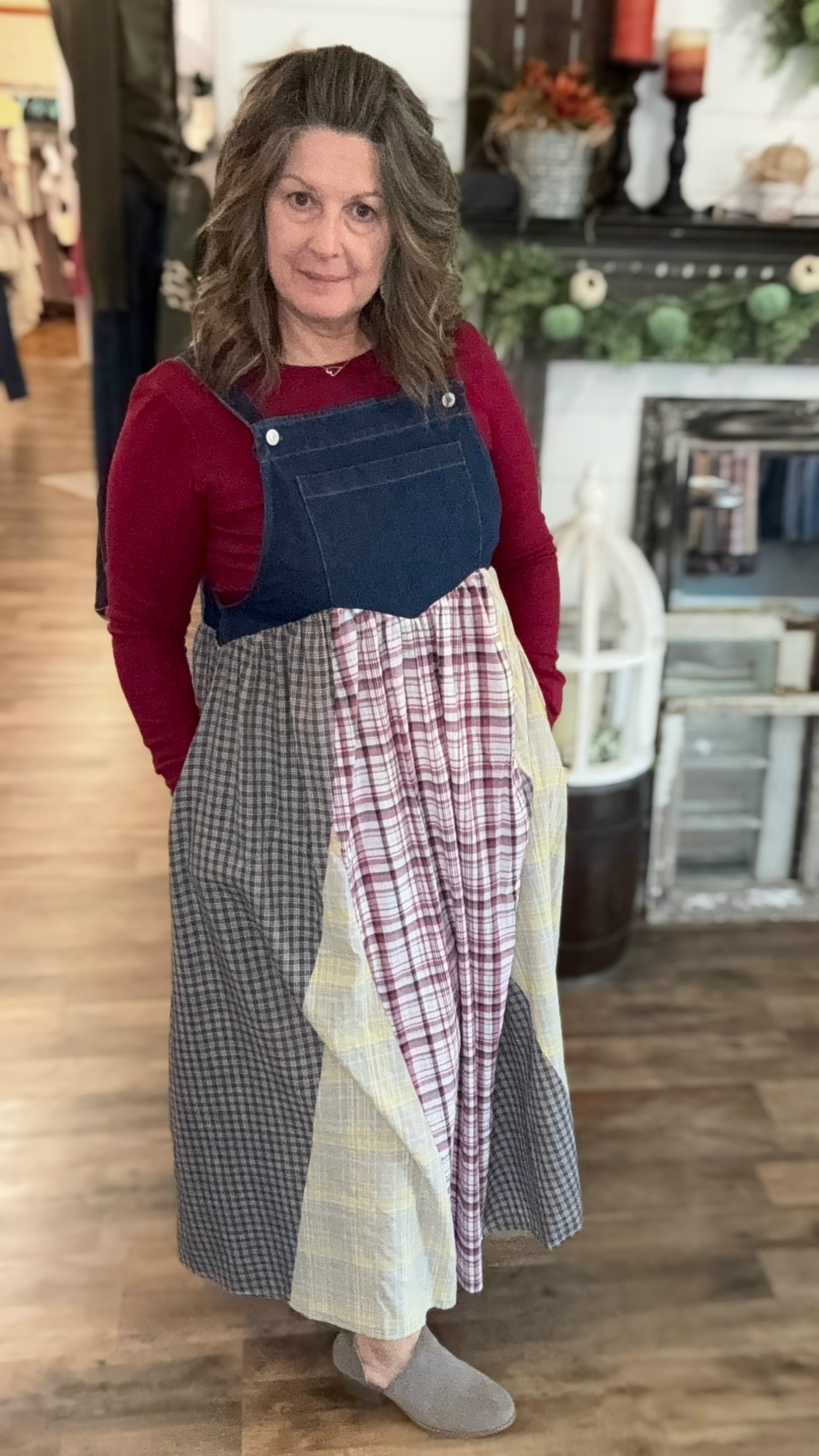 Patchwork Overall Dress