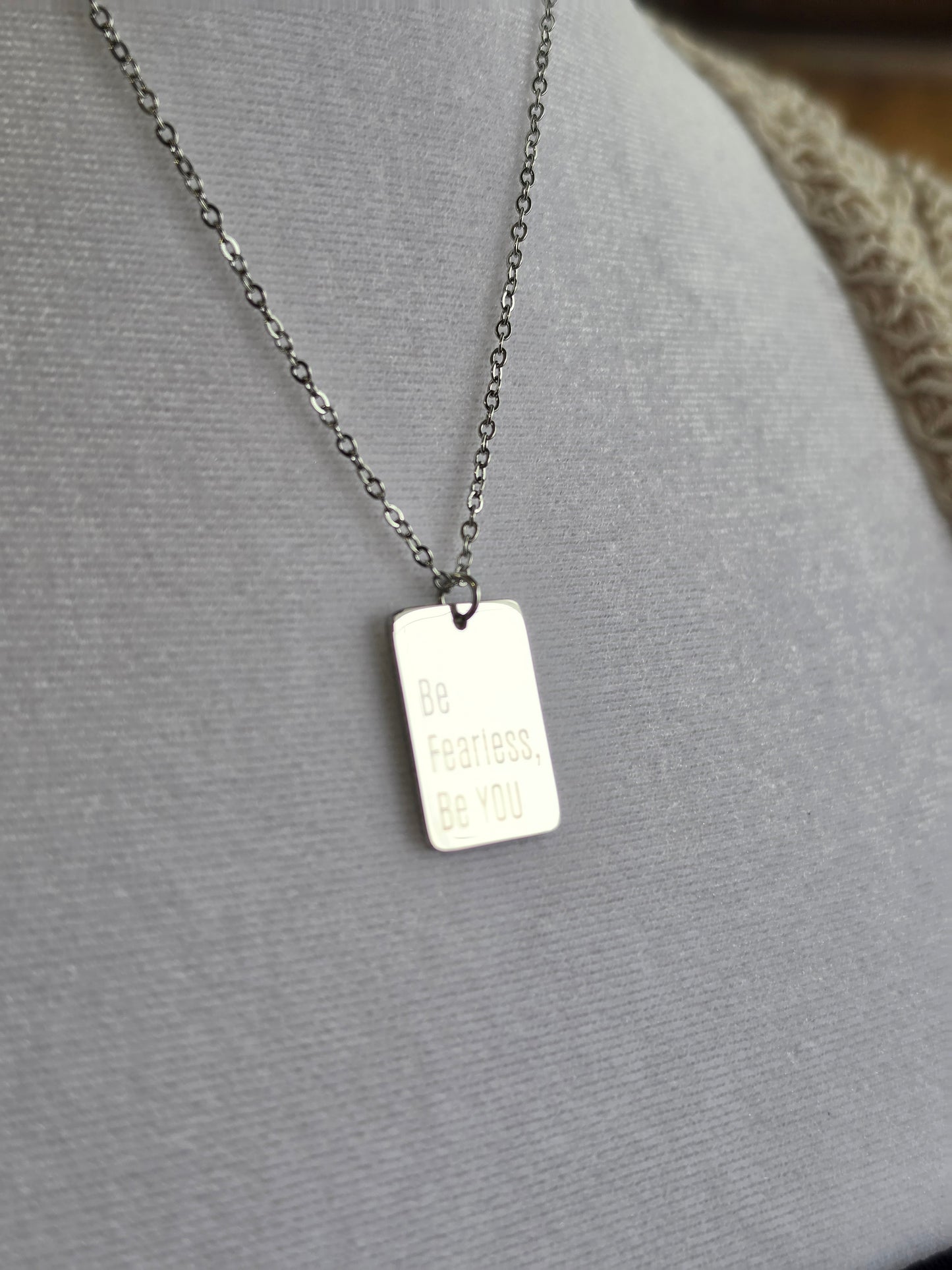 Be Fearless, Be You Engraved Necklace