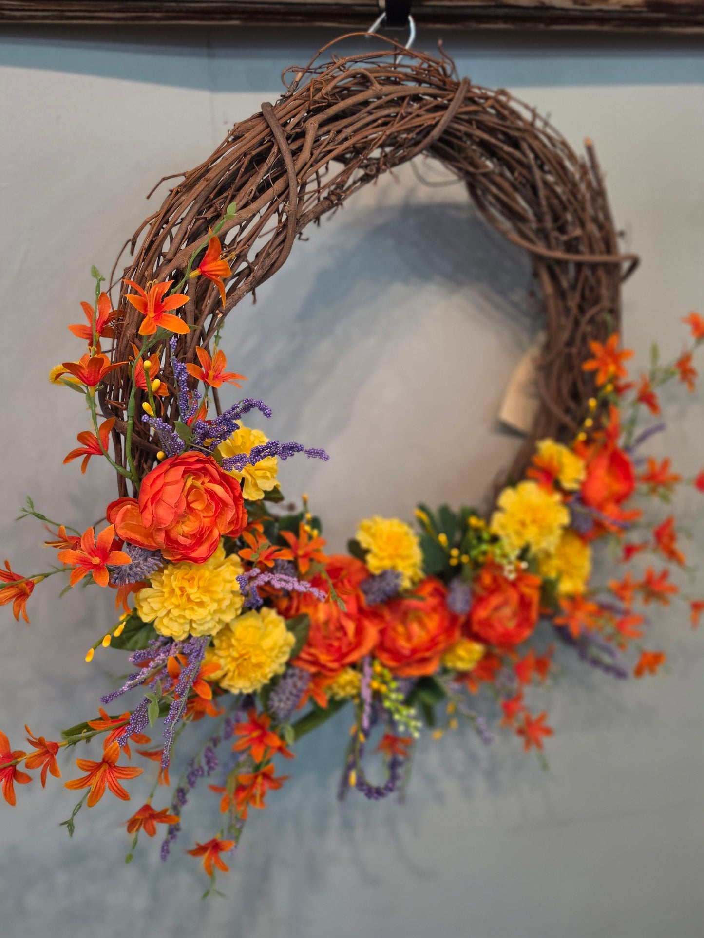 Summer Burst Grapevine Wreath
