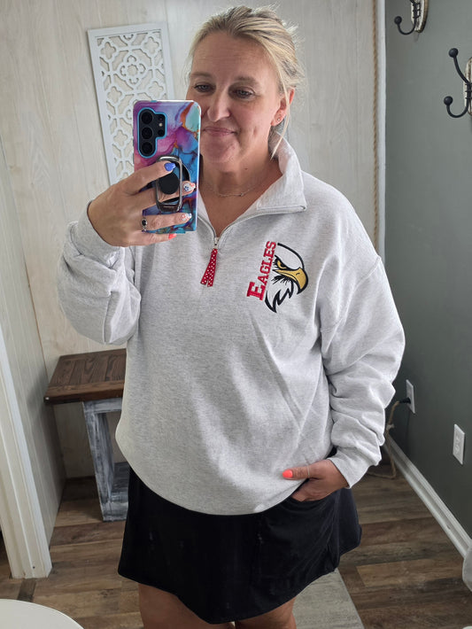 PRE-ORDER - Sewing Memories EAGLES Quarter Zip Crewneck