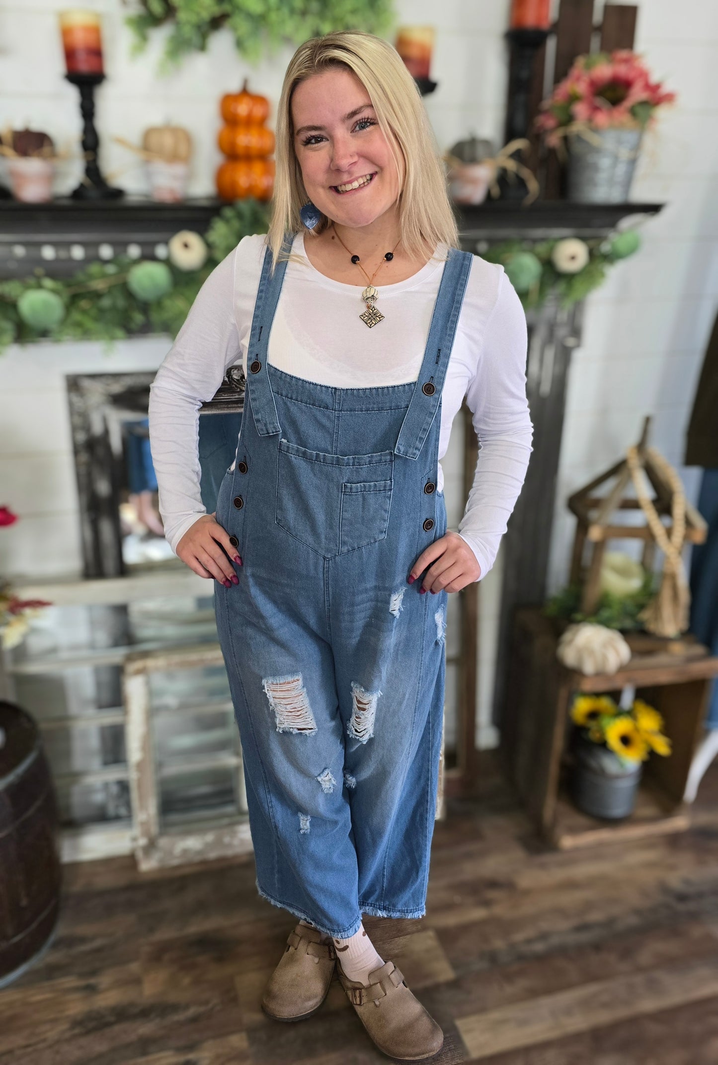 Vintage Denim Wide Leg Jumpsuit