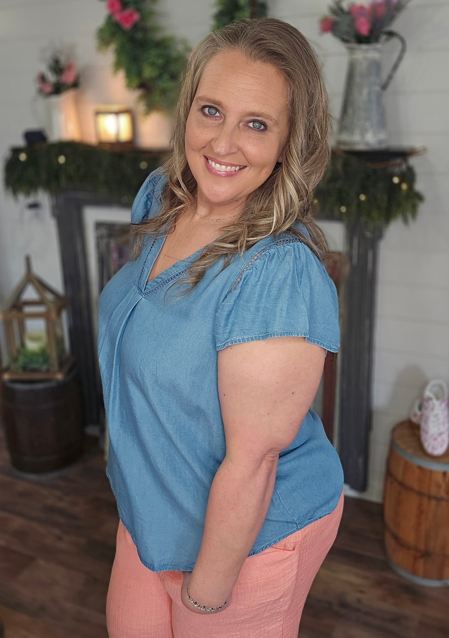 Betsy Button Back Top