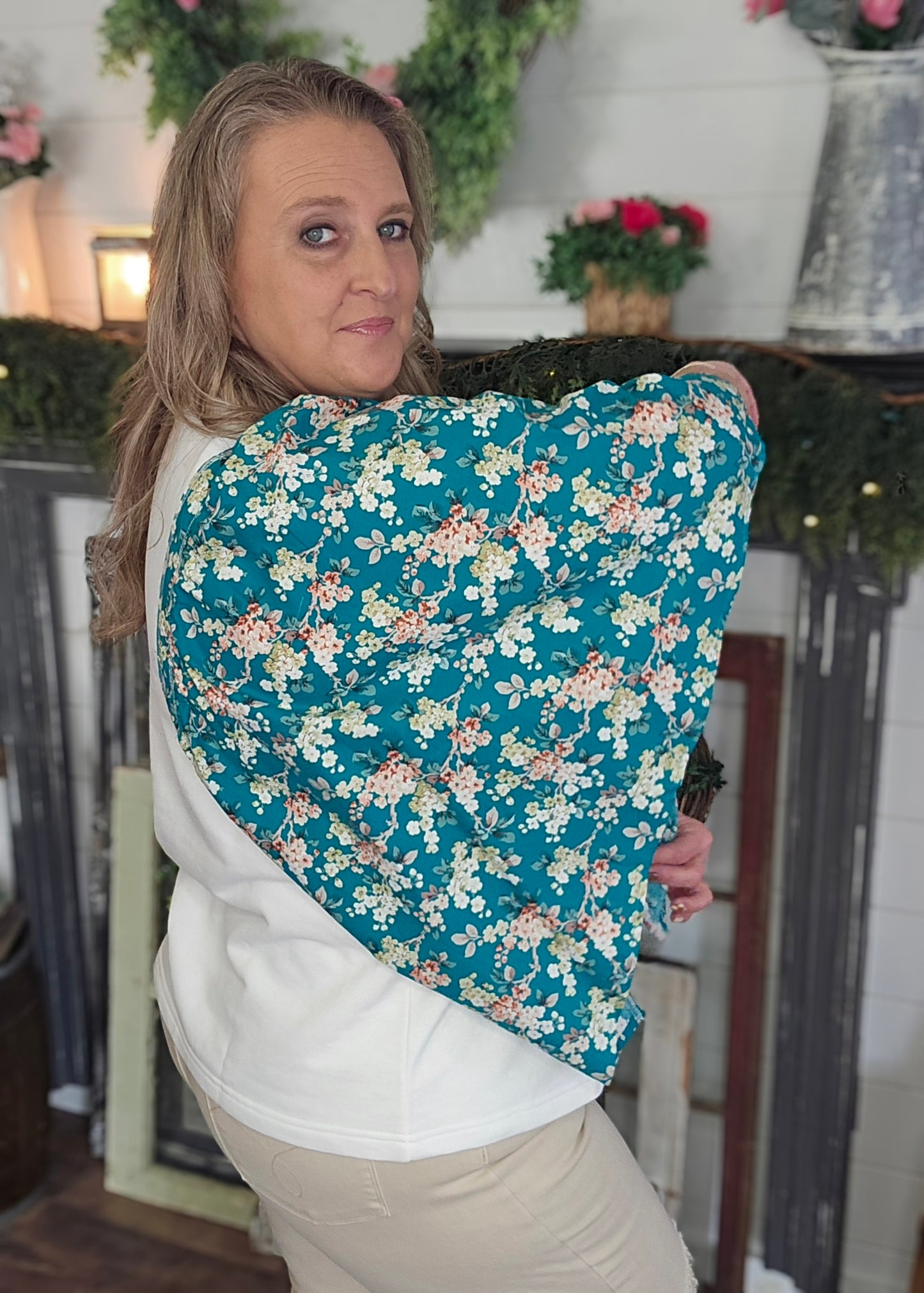 Floral Flutter Sleeve Blouse