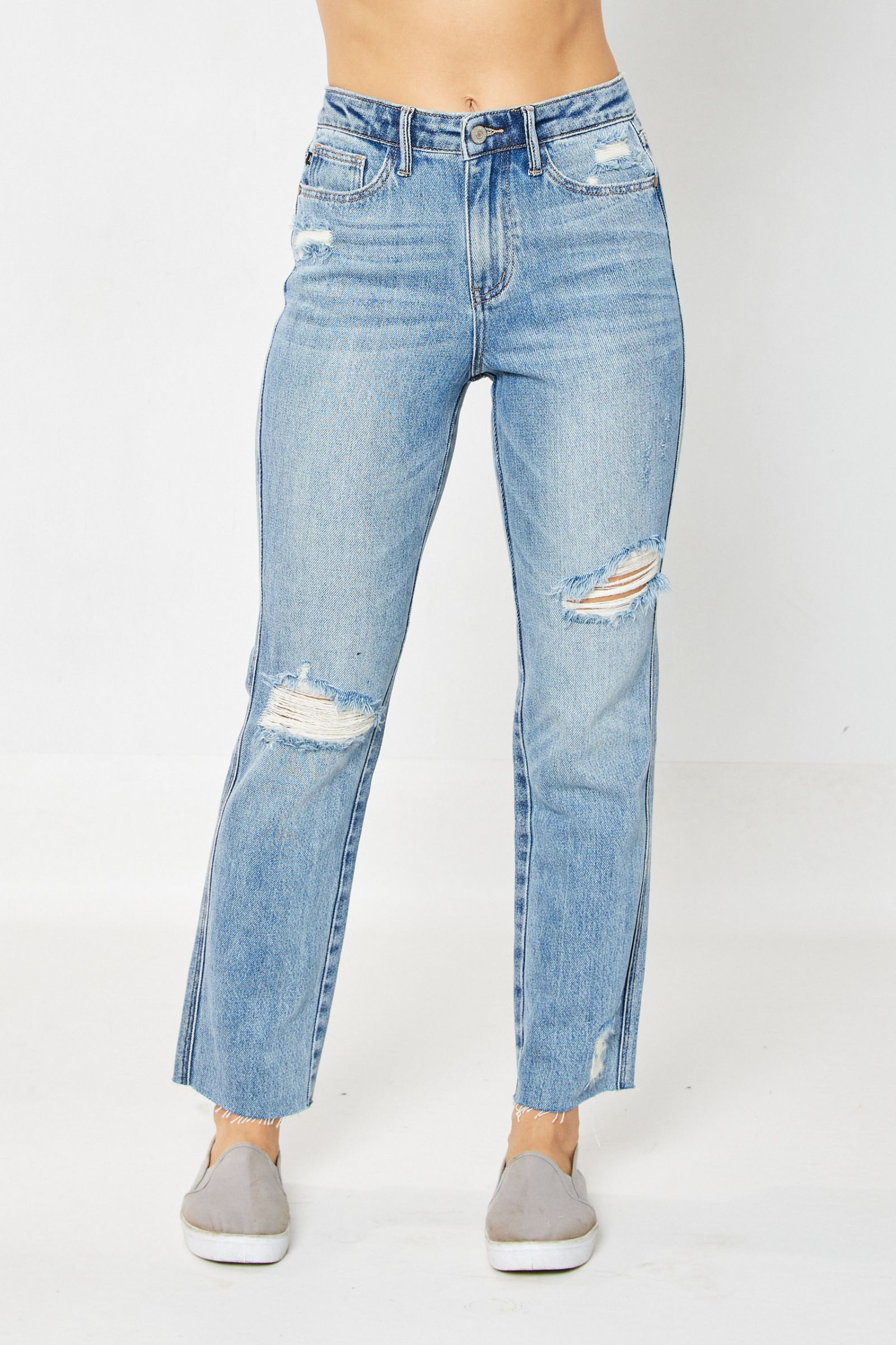 Judy Blue Long Inseam Mid Rise Relaxed Fit Jeans – Rocky Road Boutique